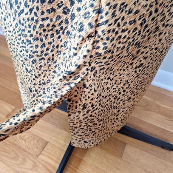 Vintage 80s Cheetah Leopard Cap Sleeve Sheath Dress Women Size Large - Picture 9 of 11